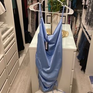 Satin Blue Dress NWT